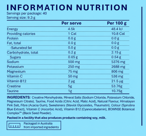 BOWNSE blueberry nutrition information — 50 mg Vitamin C per serving